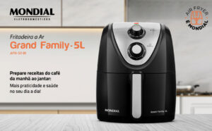 Fritadeira Sem Óleo Air Fryer 5L, Mondial, Preto/Inox, 1900W, 110V - AFN-50-BI