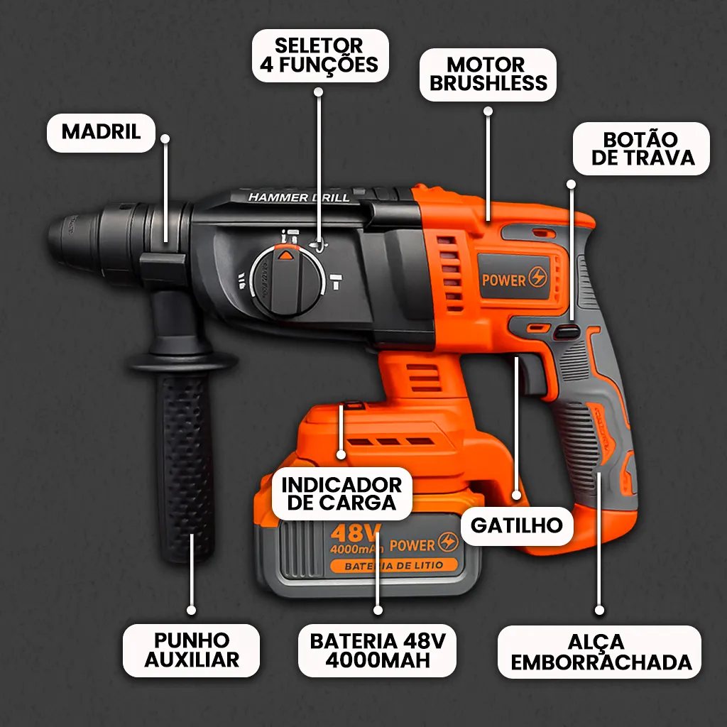 Furadeira com bateria 48v