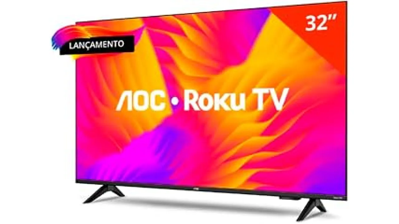 Smart TV LCD LED 32" AOC 32S5155/78G - Wi-Fi, HD, Quad Core, Dolby Áudio, 60 Hz