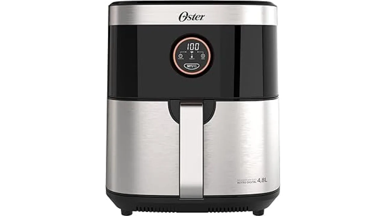 Fritadeira Oster Sem Óleo 2 em 1 Black, 4,8L, 110V, Inox/Preto, 1500W, OFRT660