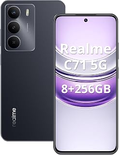 Realme C71 Smartphone 5G, Tela de 6.67" 120Hz Polegada, 8GB RAM 256GB ROM 5000mAh Batteria, IP64, Octa Core Dual SIM Preto