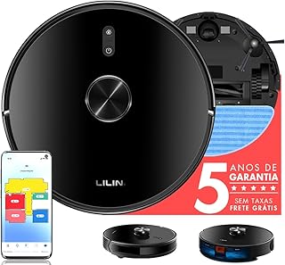 Lilin Robô Aspirador e Passa Pano X6 Mapeamento LiDAR 6500Pa 3 em 1 Bivolt