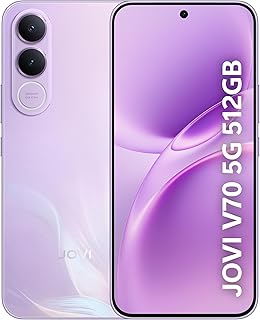 Smartphone JOVI V70 5G Câmera 200MP 512GB de Memória 8GB + 8GB RAM Expansível Bateria de 7000mAh, Processador Octa-Core - Lilás Boreal