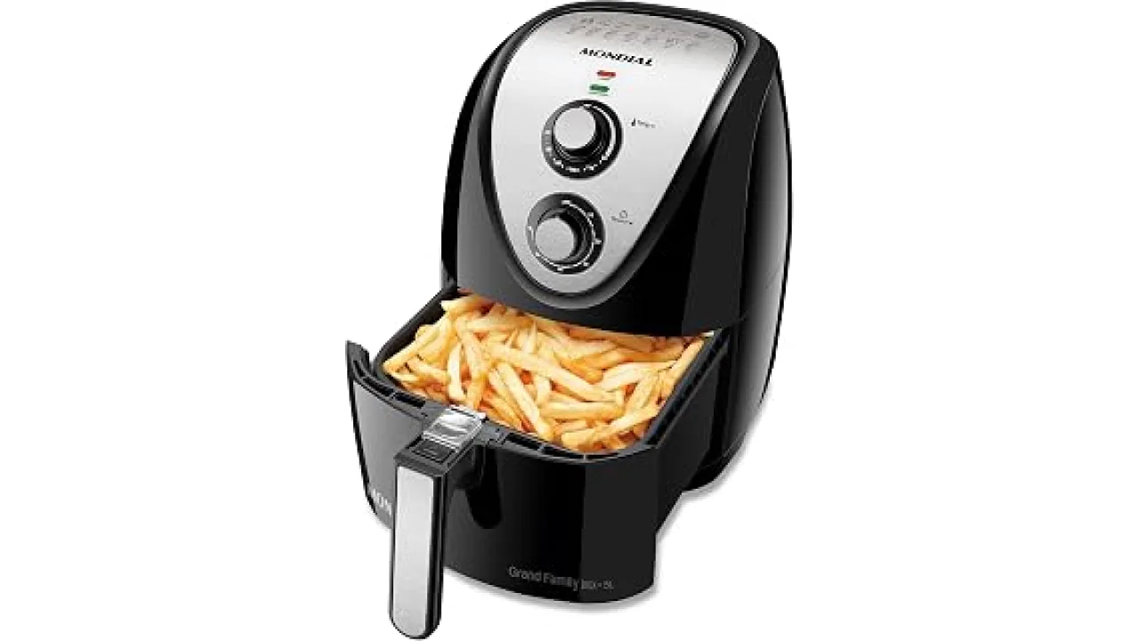 MONDIAL Fritadeira Sem Óleo Grand Family Inox - 5L, 220V, Preto, 1900W - AFN-50-BI