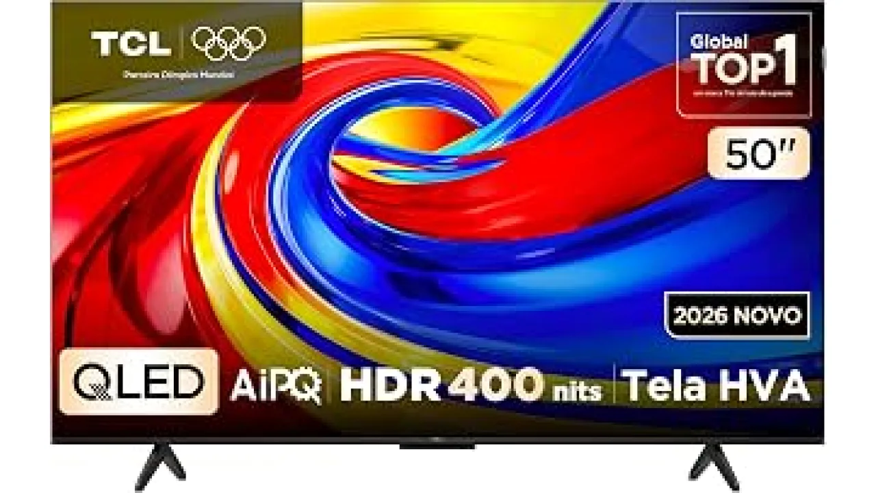 Smart TV TCL 50 Polegadas QLED 4K P7L WiFi Bluetooth Google TV HDR10+ 60 Hz AIPQ 50P7L