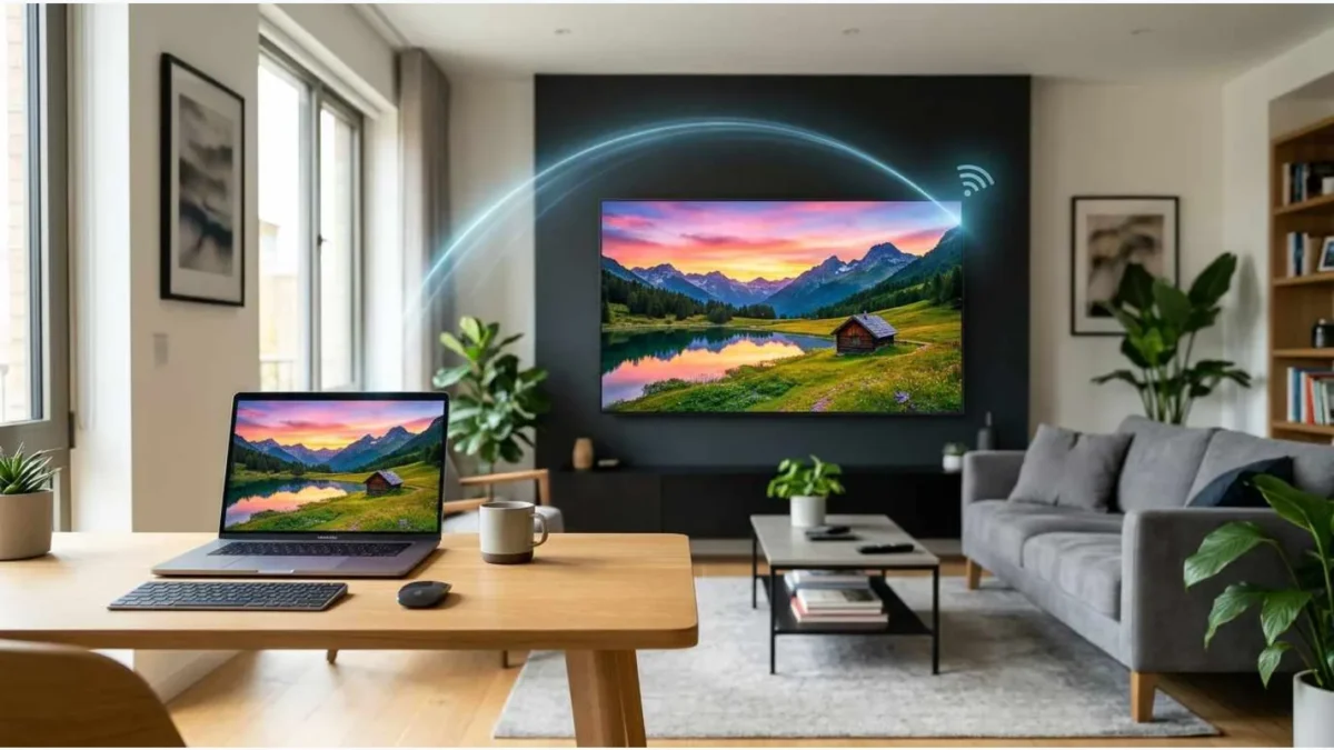 Como conectar o notebook à TV sem cabos